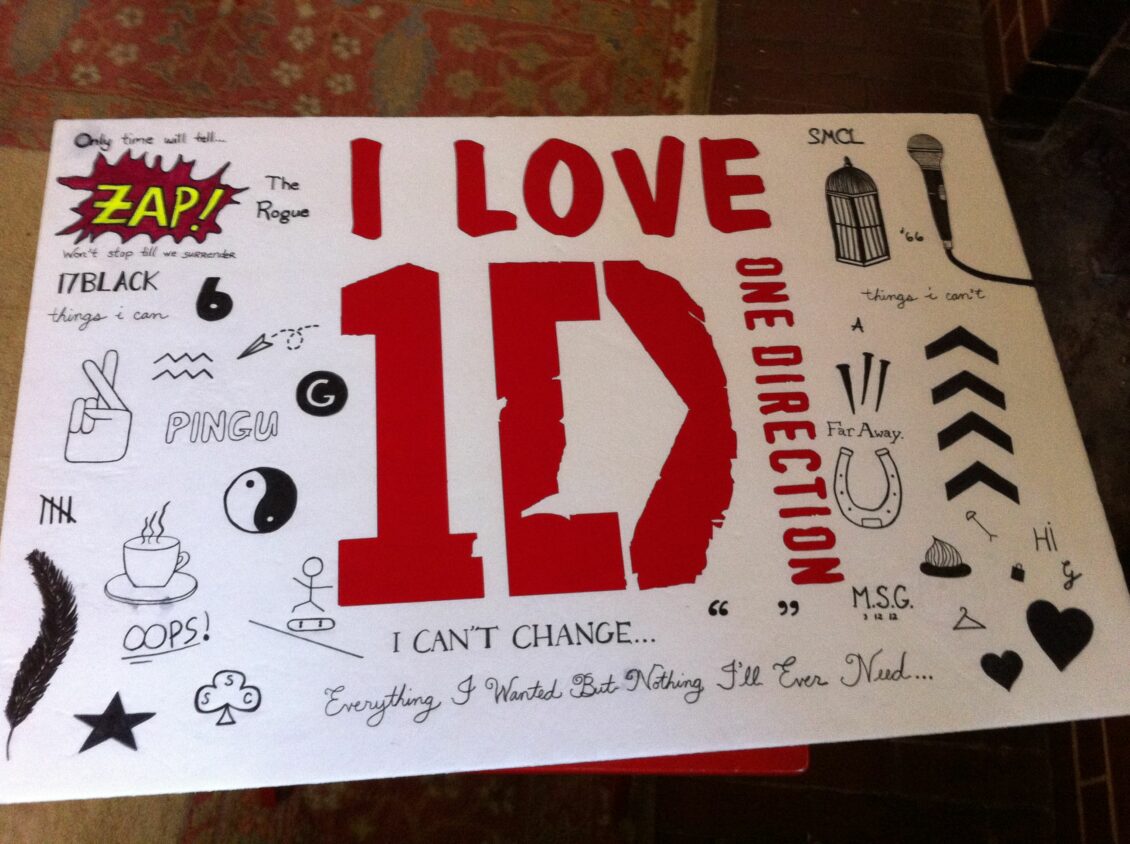 one direction fan sign example