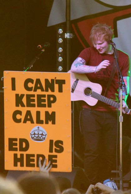ed sheeran fan concert sign i can't keep calm ed is here
