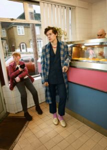 harry styles gucci campaign robe white loafers