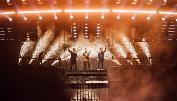 Jonas Brothers on their Happiness Begins tour.