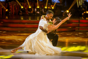 Aston Merrygold and Janette Manrara performing on 'Strictly Come Dancing' in 2017.