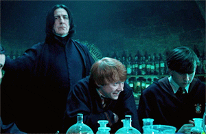 Alan Rickman and Rupert Grint in HBP.
