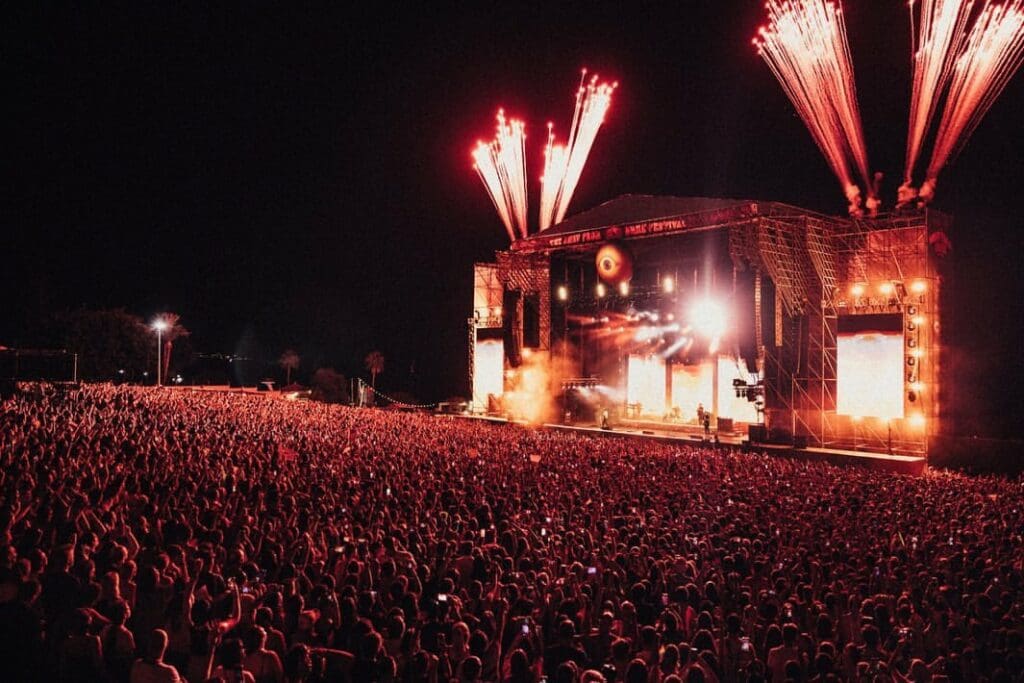 Louis Tomlinson's Away From Home spectacular stage surrounded by fireworks