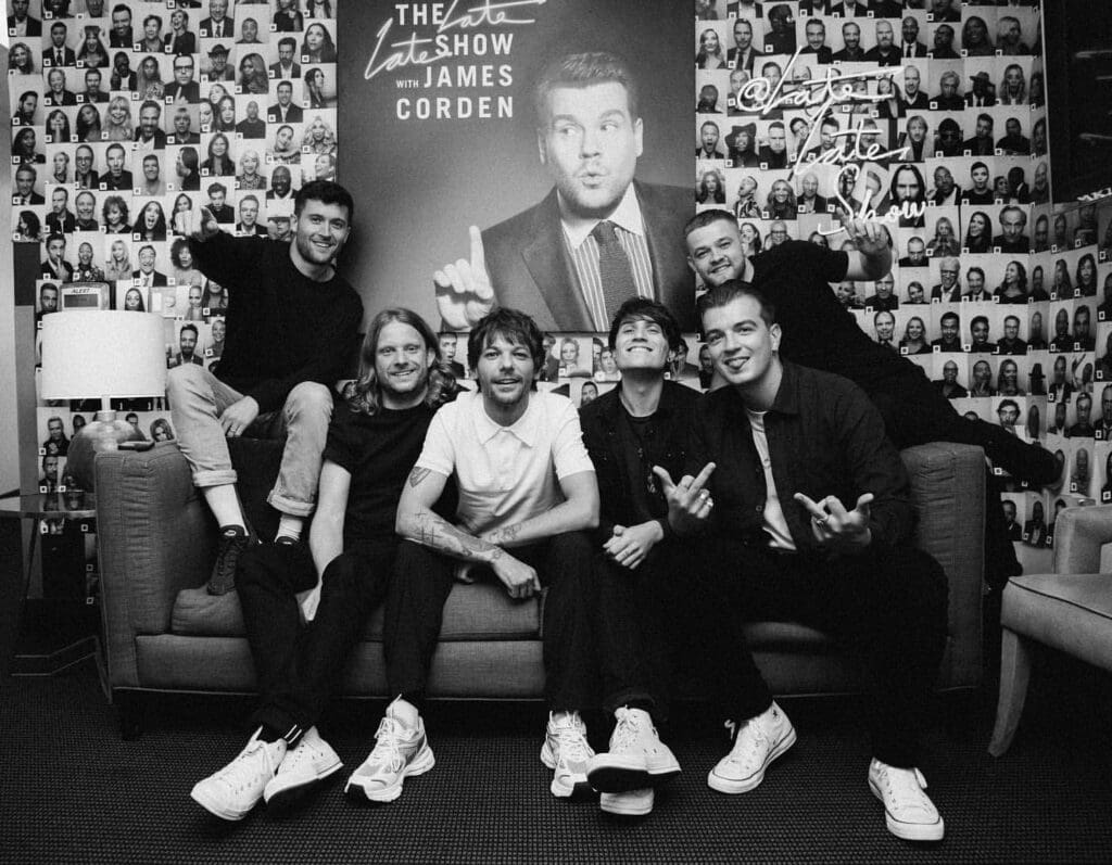 Louis Tomlinson and his band on The Late Late Show