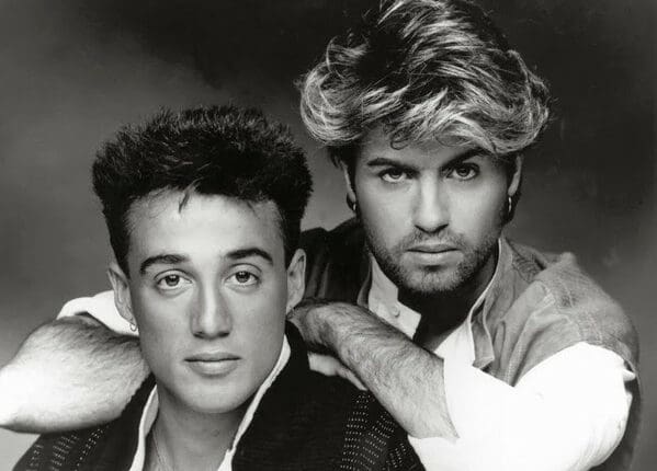WHAM! photoshoot from the 80s.