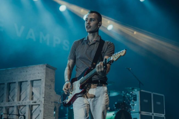James McVey playing at The Vamps gig.