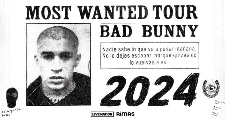 Bad Bunny Most Wanted Tour 2024 Poster