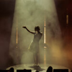 Korean singer-songwriter on stage in Chicago.