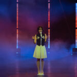 Korean singer-songwriter on stage in Chicago.
