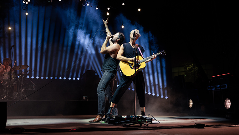 The Head and the Heart perform live at Skyla Credit Union Amphitheatre in Charlotte on July 15, 2025. Photo by Sarah Sturgis.