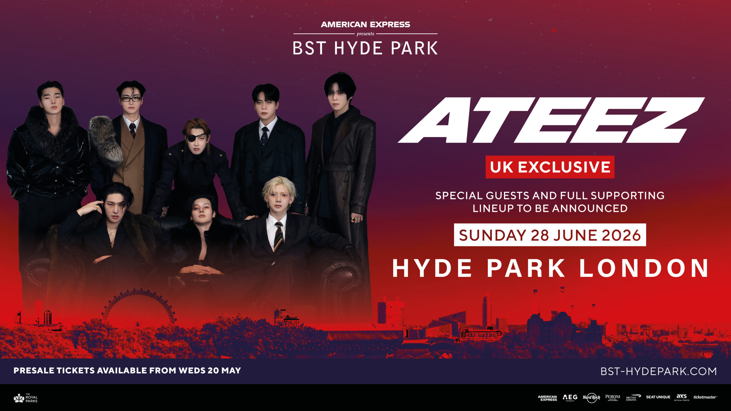 BST Hyde Park artwork for ATEEZ their headline show.
