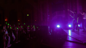 JAY B and his dancers on stage in Chicago, and the crowd of fans.